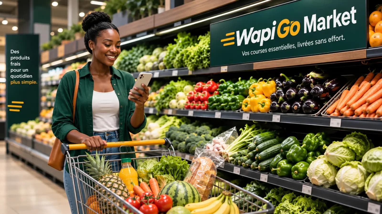 Produits du quotidien et repas préparés, prêts à être livrés avec Wapigo.